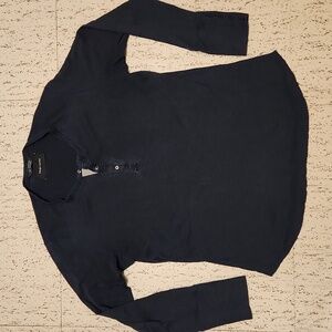 Wings + Horns Slub Knit Hensley Long Sleeve 1/4 Button Down Casual Stretch Shirt